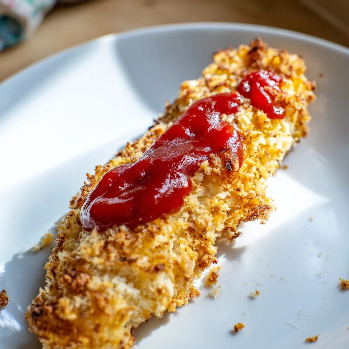 Succulent Air Fryer Chicken Tenders with Ketchup arranged neatly for a family dinner.
