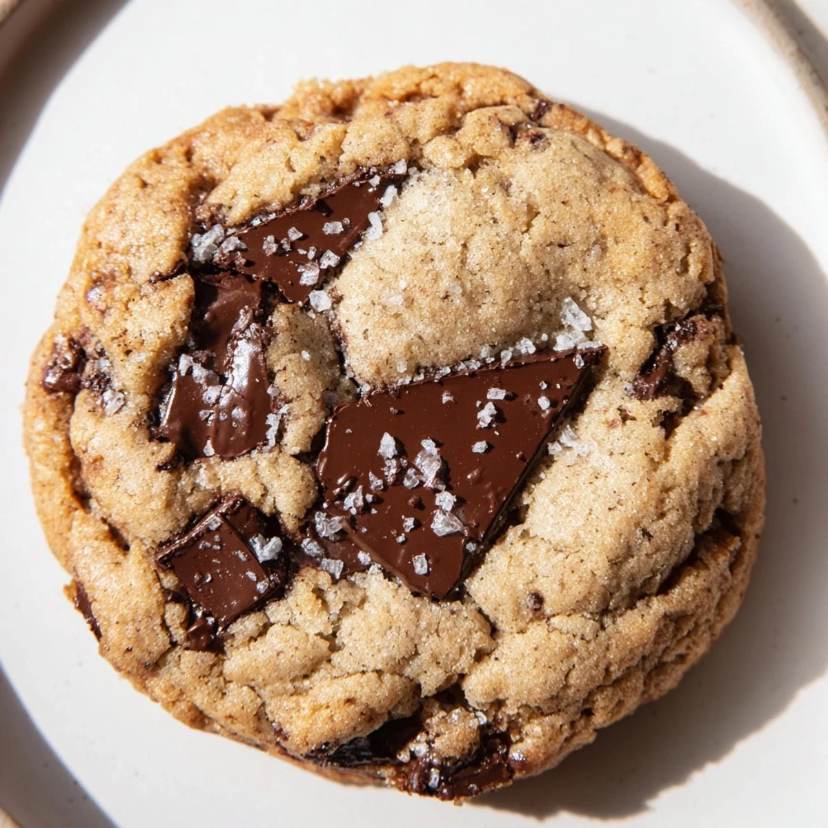 Golden-brown Chocolate Chunk Cookies with melty chocolate pieces sit on a wire cooling rack, showcasing chewy centers and crisp edges.