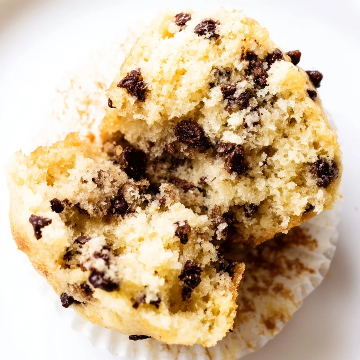 Twelve golden-brown Chocolate Chip Muffins sit cooling on a rustic wire rack.